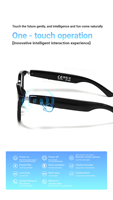 Lunettes intelligentes Alibaba F19 Ai, traduction multilingue, écoute de musique et conversation, anti-lumière bleue