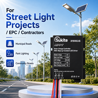 Contrôleur solaire MPPT Boost 24160 24V 160W 15A de Sukite pour éclairage public à énergie solaire avec capteur pour projet d'éclairage de rue