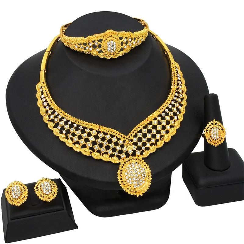 Gold Plated Bridal Set Online Amazon Golden Brass Artificial Gold