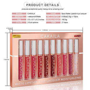 10 Pcs Per Box Long Wearing <b>Smudge</b> Proof Moisturizing Matte Lip Balm Makeup Moist Lip Gloss Colorful Lip Gloss Women Makeup - Product Image 3