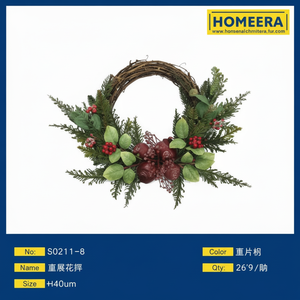 Handmade PVC <b>Christmas</b> <b>Wreath</b> 40cm Diameter in Picture Color Bulk Box of 36 Pieces for Indoor Use for <b>Front</b> <b>Door</b> Garland - Product Image 1