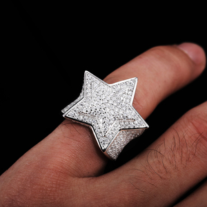 Anillo de Moissanita con Certificado de Diamante, Chapado en Oro, Plata de Ley 925, VVS, Estilo Hip Hop, para Hombre y Mujer - Product Image 2