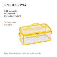 Sac de rangement transparent en PVC avec fermeture éclair, étanche, pour maquillage, articles de toilette, cosmétiques, jouets et autres petits objets