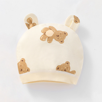 Gorro de Bebé Unisex de Verano, Tejido, Suave y Transpirable, 100% Algodón, Estampado Informal, de 0 a 3 Meses