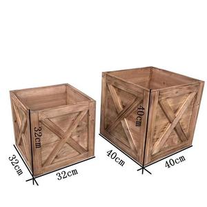 Boîte de rangement carrée en bois de sapin chinois, multi-usages, portable, de type vertical, organisateur décoratif - Product Image 2