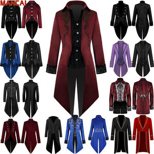 Traje Medieval gótico corte solapa BuckledTuxedo cena chaqueta hombres mujeres Steampunk Slim abrigo mago Cosplay trajes de Halloween - Product Image 1