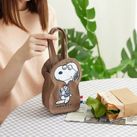 Bolso de Mano Mini de Lona con Diseño de Snoopy, Bolsa para Botella de Agua con Dibujos Animados, Bolsa Portátil para Teléfono Celular, Mini Bolso Tote para Niños y Estudiantes