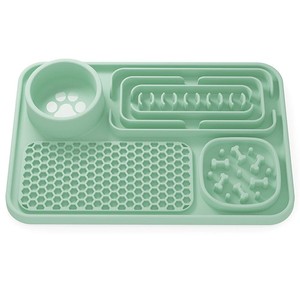 Large <b>Silicone</b> Dog Lick and Slow Feeding <b>Mat</b> with Integrated Bowl - Product Image 2