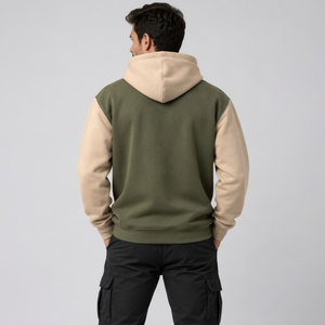Sudadera con Capucha Moderna para Hombre, 100% Algodón, Dos Tonos, Ecológica, Corte Regular, Estilo Urbano, Personalizable con Marca - Product Image 1
