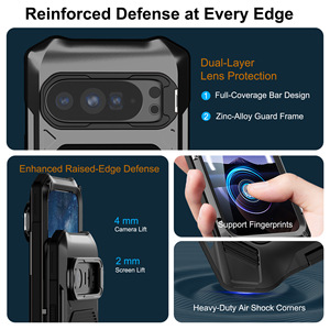 Funda Protectora Híbrida Resistente de PC y Metal con Anillo Incorporado y Protección Anticaídas para Google <span class=keywords><strong>Pixel</strong></span> 10 Pro XL Pixel9 - Product Image 3
