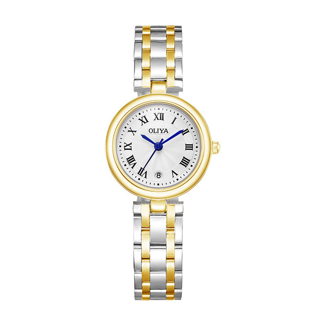 China Classic Stainless Steel Strap Analog Quartz Date Watch for Women Waterproof Small Wrist Luxury Business Lady Watch Charm