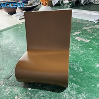 Sillón Lounge Moderno de Fibra de Vidrio con Diseño Ondulado, Sofá Individual Creativo en Forma de S sin Brazos para Sala de Estar de Lujo y Proyectos de Villas