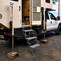 Escalier manuel pour camping-car HOMFUL à 3 marches, marches en aluminium, structure en acier, verrouillage sécurisé, charge maximale de 150 kg, marches d'entrée pour camping-car, caravane