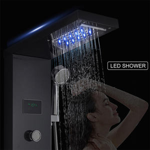 Ensemble de robinetterie de douche LED pour salle de bain, système de panneau de douche à effet pluie avec jet de pulvérisation, mélangeur d'eau pour <span class=keywords><strong>baignoire</strong></span>, robinet SPA avec écran de température - Product Image 3