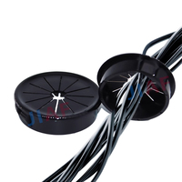 JIAF-Couvercle de trou de câble en plastique RSB10-100, rond, noir, pour table de bureau, capuchon de trou de câble