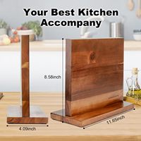 Bloc à couteaux magnétique double personnalisé avec protection en acier inoxydable, organisateur en bois d'acacia, support pour 12 couteaux, ustensiles de cuisine de camping