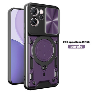 เคสโทรศัพท์ PC TPU ขาตั้งแม่เหล็กหน้าต่างบานเลื่อนซีดีสำหรับ OPPO Reno 14F 5G - Product Image 3