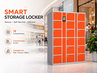 Serrure électronique intelligente à 8 portes avec écran tactile, armoire sécurisée en libre-service, étanche, certifiée CE pour centre commercial, école, bureau, salle de sport