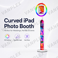 VANPLEX Magic Mirror Photo Booth Alternativo, Carcasa Metálica Arqueada para iPad, Luz RGB, Ligero, Portátil, 1 Año de Garantía, Ideal para Eventos