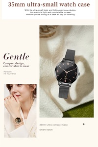 <span class=keywords><strong>Montre</strong></span> <span class=keywords><strong>connectée</strong></span> compacte T92 pour femmes, écran AMOLED ultra-fin de 35 mm, appels Bluetooth, moniteur de fréquence cardiaque, étanche IP68 - Product Image 5