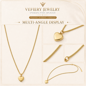 Gold Color Titanium Steel Heart <b>Fashion</b> <b>Necklace</b> for Women - Product Image 4