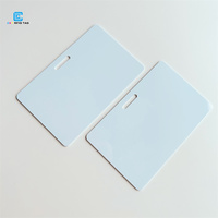 13.56MHz TAG 213 TAG 215 Puce Double Face Imprimable Rfid Smart Inkjet NFC PVC Blanc Carte Vierge Avec Trou