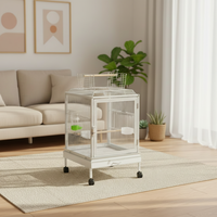 Cage à oiseaux de luxe transparente haut de gamme en alliage d'aluminium, personnalisable et réglable, livraison rapide, modèle grand format
