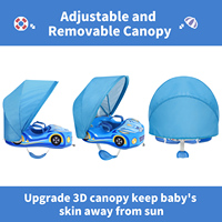 Swimbobo pare-soleil réglable nouveau-né aisselles cercle enfant voiture de sport non gonflable jouets non gonflables bébé flotteur anneau