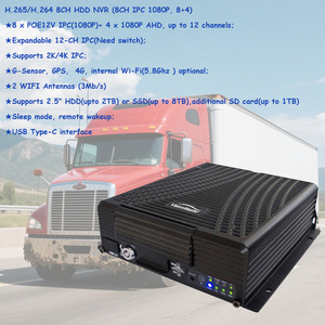 DVR mobile 8 canaux pour camions avec suivi GPS 4G, IA ADAS/DSM/BSD, visualisation en direct à distance, H.265, double stockage HDD+<span class=keywords><strong>carte</strong></span> <span class=keywords><strong>SD</strong></span> - Product Image 4