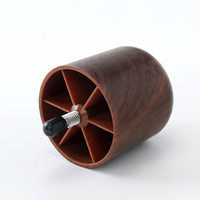 Runde Kunststoff-Möbelbeine 60mm Zylinder Holzmaserung-Optik Ersatzbeine mit Schraube für Esszimmerstuhl TV-Ständer Kleiderschrank
