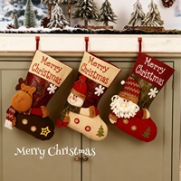 Sac cadeau de Noël en tissu avec pendentif pour le rangement des bonbons des personnes âgées et des enfants