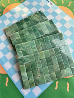 Ensemble de tuiles de mahjong vert émeraude de luxe, motif feuille et libellule, ensemble de mahjong américain, adapté aux jeux de fête du week-end