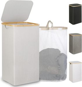 Biểu Tượng Tùy Chỉnh Xách Tay Đồ Chơi Vườn Ươm Tủ Quần Áo Phòng Ngủ Oxford Vải Có Thể Gập Lại Tổ Chức Lưu Trữ Tre Giặt <span class=keywords><strong>Hamper</strong></span> Giỏ - Product Image 3