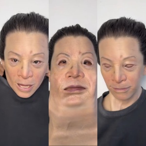 Masque <span class=keywords><strong>de</strong></span> tête en silicone personnalisé pour femme, souple et extensible, avec cheveux, réutilisable, pour films, séries TV, accessoires <span class=keywords><strong>de</strong></span> cosplay - Product Image 5