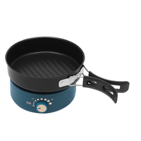 Ensemble de cuisson électrique portable, antiadhésif, détachable, économe en énergie, avec mini-casserole, poêle à frire et mini-rechaud, température réglable, pour camping et usage domestique