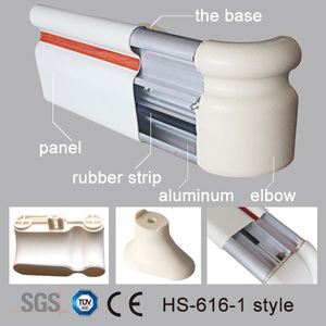Barre <span class=keywords><strong>de</strong></span> protection murale <span class=keywords><strong>de</strong></span> qualité médicale HS-616C, en aluminium, épaisseur 1,4 mm et 1,8 mm, pour la rénovation des cliniques - Product Image 1