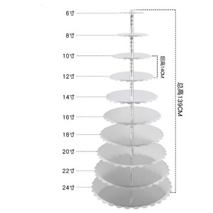 Aluminum Alloy <b>Cake</b> <b>Stand</b> Multi Layer Round Reusable Birthday Wedding Display Rack - Product Image 3