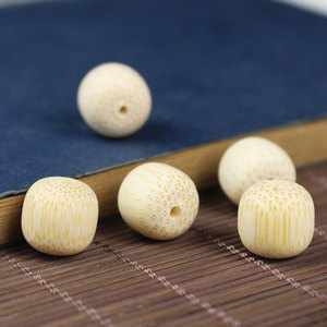 Cuentas de Bambú Doradas en Forma de Barril 10x11mm, Bambú Sólido, Accesorios de Joyería DIY para la Fabricación de Cuentas de Oración - Product Image 1