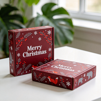 Boîte de Noël personnalisée avec impression numérique d'animaux de la forêt, design gratuit, production en 72h, boîte d'expédition en carton imperméable