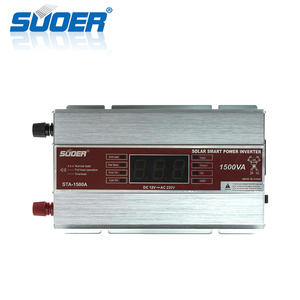 อินเวอร์เตอร์พลังงานแสงอาทิตย์ <span class=keywords><strong>Suoer</strong></span> 1500VA แบบสมาร์ท DC 12V AC 230V คลื่นไซน์ปรับแต่ง ระบบเฟสเดียว ความถี่ 50Hz กำลังไฟ 1500W สำหรับระบบพลังงานแสงอาทิตย์ - Product Image 4