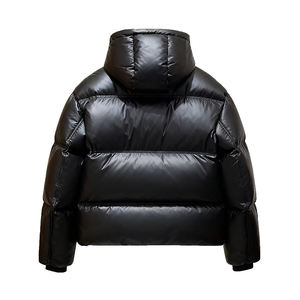 CONMR Veste en duvet populaire de haute qualité pour hommes, noir brillant avec rayure rouge, chaude, veste d'extérieur pour l'hiver - Product Image 2