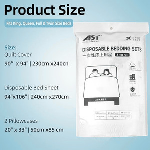 Set da Viaggio di Lusso 4 Pezzi, Impermeabile, 100TC, Pronto all'Uso, Misura Grande, Stile Europeo, Copriletto con <span class=keywords><strong>Federe</strong></span> - Product Image 5