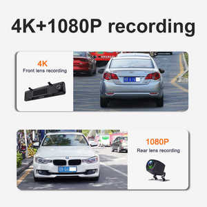 12 inch 4K + 1080P Android Auto Carplay Gương Chiếu Hậu Xe DVR 2160P Màn hình cảm ứng Dash Cam Video Recorder với Wifi GPS - Product Image 4