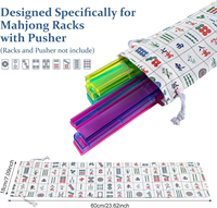 Sac de rangement portable en polyester grande capacité à motif Mahjong, idéal pour les cosmétiques et les jetons de Mahjong – Vente chaude