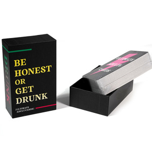 Versión en Inglés: Sé HONESTO o BEBERÁS. Juego de Mesa Informal para Fiestas con Tarjetas de Papel Personalizables. - Product Image 2