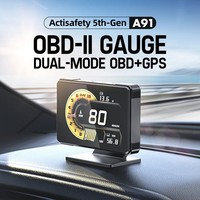 Prix d'usine Nouveau Compteur de Voiture A91 HUD Affichage Tête Haute (HUD) avec Indicateurs de Tension, Vitesse, RPM, Température d'Huile et Turbo pour Électronique Automobile