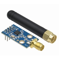 Module sans fil CC1101 433M pour transmission et réception de données avec antenne SMA à gain accru et antenne à tige en caoutchouc