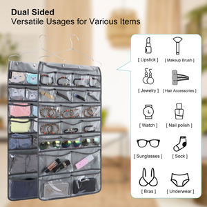 Organisateur suspendu double face à 42 poches pour bijoux, maquillage, rangement de placard, pour nœuds, chaussettes, sous-vêtements - Product Image 2