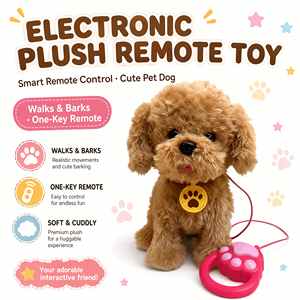 Jouet télécommandé en peluche douce marron pour chien, compagnon émotionnel pour enfants - Product Image 1