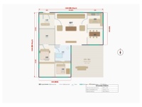 Villa préfabriquée de luxe scandinave style ferme en acier léger, 2 chambres, 2 salles de bain, en forme de L, à un étage, maison moderne avec patio, clé en main